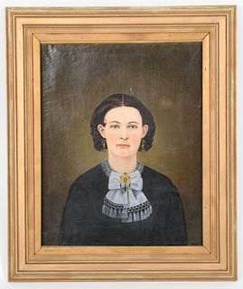 American School, Portrait of a Lady, oil on canvas