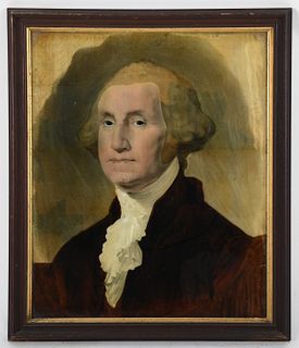 George Washington, reverse painting on glass, 19th c