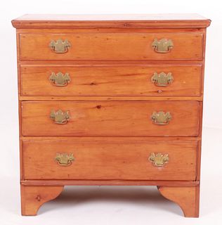 A Chippendale pine mule chest