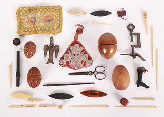 A group of lady's sewing items and other wares