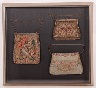 Three Vintage Handbags, Framed
