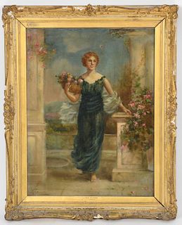 William Joseph Carroll, June Roses, oil on canvas