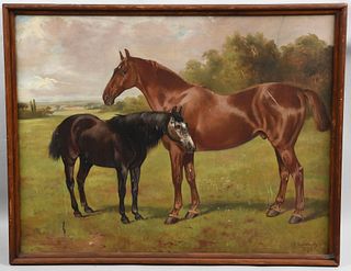 John Charles Tunnard, Equestrian Oil on Canvas