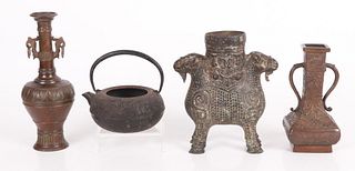 Three Chinese Archaic style bronze vessels