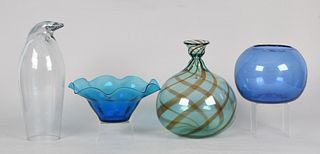 Wayne Husted Blenko glass swirl vase and others