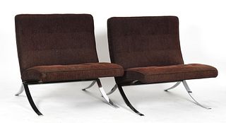 A pair of Barcelona style side chairs, 20th century