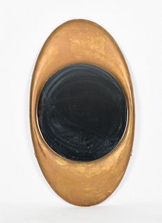 A whimsical oblong gilt metal mirror, mid 20th century