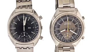 A lot of two Seiko wrist chronographs