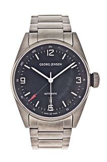 A Georg Jensen ref. 396 GMT wrist watch