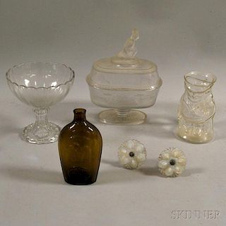 Six Assorted Glass Items