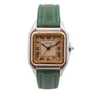 Cartier Santos Galbee 18k Gold & Stainless Steel Quartz Ladies Watch 8963
