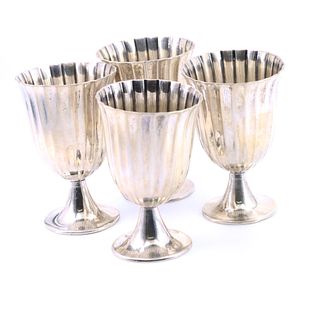 Tiffany & Co. sterling silver fluted goblets