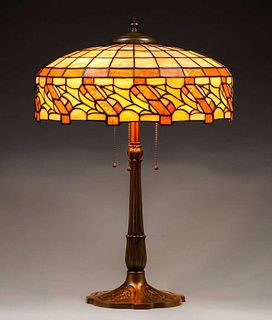 Bradley & Hubbard Leaded Glass Lamp c1910