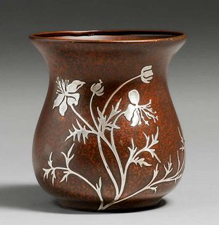 Heintz #3834 Sterling on Bronze Flared Vase c1915