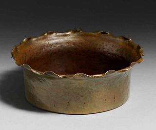 Jauchen's Olde Copper Shop - San Francisco Hammered Copper Flared Bowl c1920