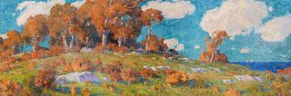 Thomas R. Manley Montclair, NJ Hilltop Landscape & Clouds c1910