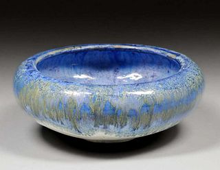 Fulper Pottery Blue & Celadon Green Bowl c1910