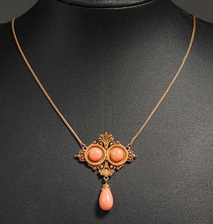 Arts & Crafts Etruscan Revival 14k Gold Necklace c1905