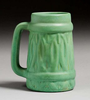 Teco Pottery Matte Green Mug c1910
