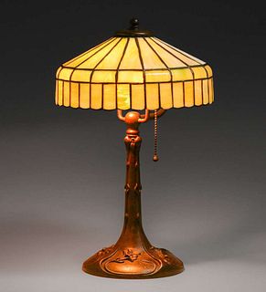 Handel Leaded Glass Boudoir Lamp c1910