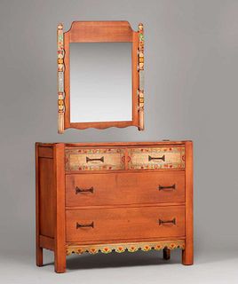 Monterey Furniture Co - Los Angeles Four-Drawer Dresser & Mirror c1930s