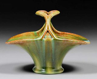Fulper Pottery Basket Vase c1910s