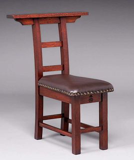 Roycroft #029 Mahogany Straddle/Meditation Chair c1905