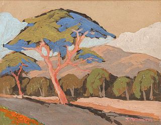 Jack Cassinetto California Painting Monterey Cypress Trees Marin Hills c2015