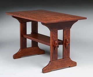 Gustav StickleyÂ Trestle Table c1905