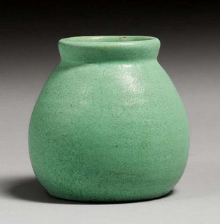 Teco PotteryÂ Matte Green Vase c1910