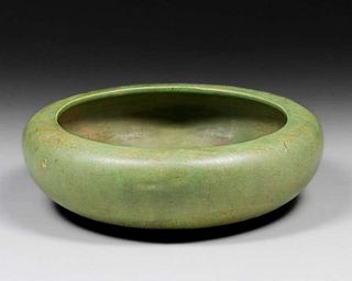 Roseville Pottery Early Carnelian Matte Green Bowl c1920s