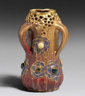 Amphora Gres Bijou Jeweled Vase c1906