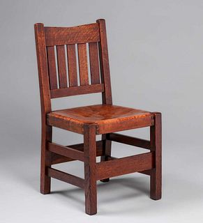 Gustav Stickley V-Back Side Chair c1910-1911
