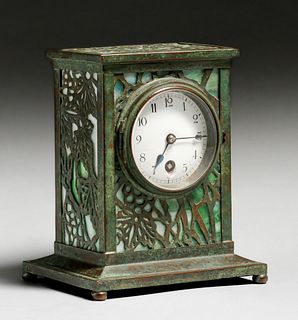 Riviere Studios Bronze Overlay Clock c1910