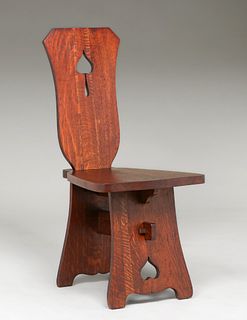 Limbert Spade Cutout Hall Chair c1910