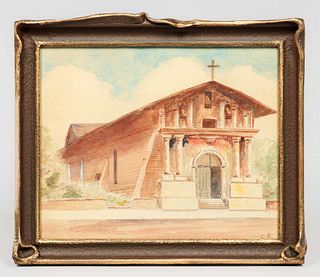 Mission Dolores - San Francisco Watercolor c1910