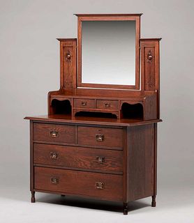 English Arts & Crafts Dresser with Mirror c1905