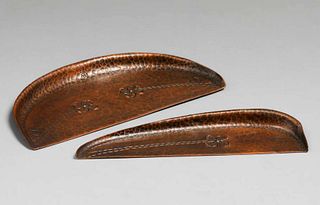 RoycroftÂ Hammered Copper Crumber Set c1920s