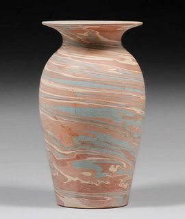 Niloak Pottery Flared Mission Swirl Vase c1920s