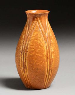 Grueby Pottery Ruth Erickson Matte Brown Vase c1905