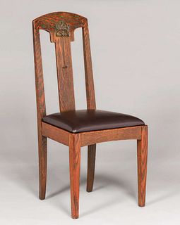 John Bradstreet - Minneapolis Hand-Carved Side Chair c1905