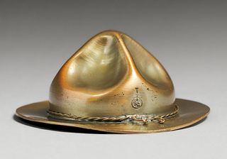 Roycroft Brass Miniature Stetson Hat c1920s