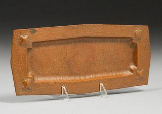 Arts & Crafts Hammered Copper Pen Tray c1910