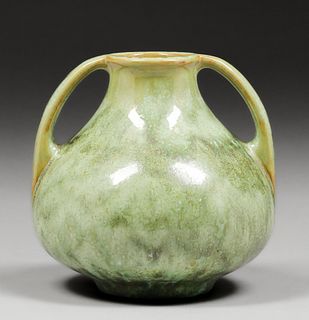 Fulper Pottery Leopardskin Two-Handled Vase c1910s