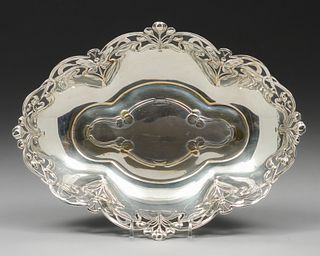 Art Nouveau Silver-Plated Pierced Cutout Dish c1910s