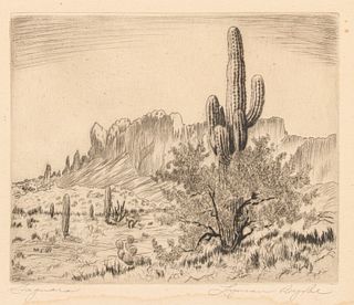 Lyman Byxbe Desert Etching "Gaguara" c1920s