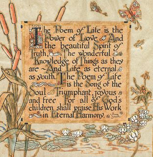 Roycroft Hand-Illumined Anne South Poem c1900s