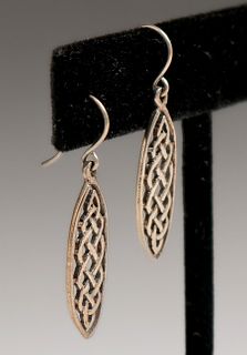Arts & Crafts Celtic Knot Reticulated Earrings c1910s