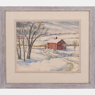 Clyde E. Horton (20th Century) Hale Farm, Watercolor on paper,