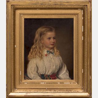 Phillip Spooner Harris (1824-1884) Portrait of a Girl, Oil on canvas,